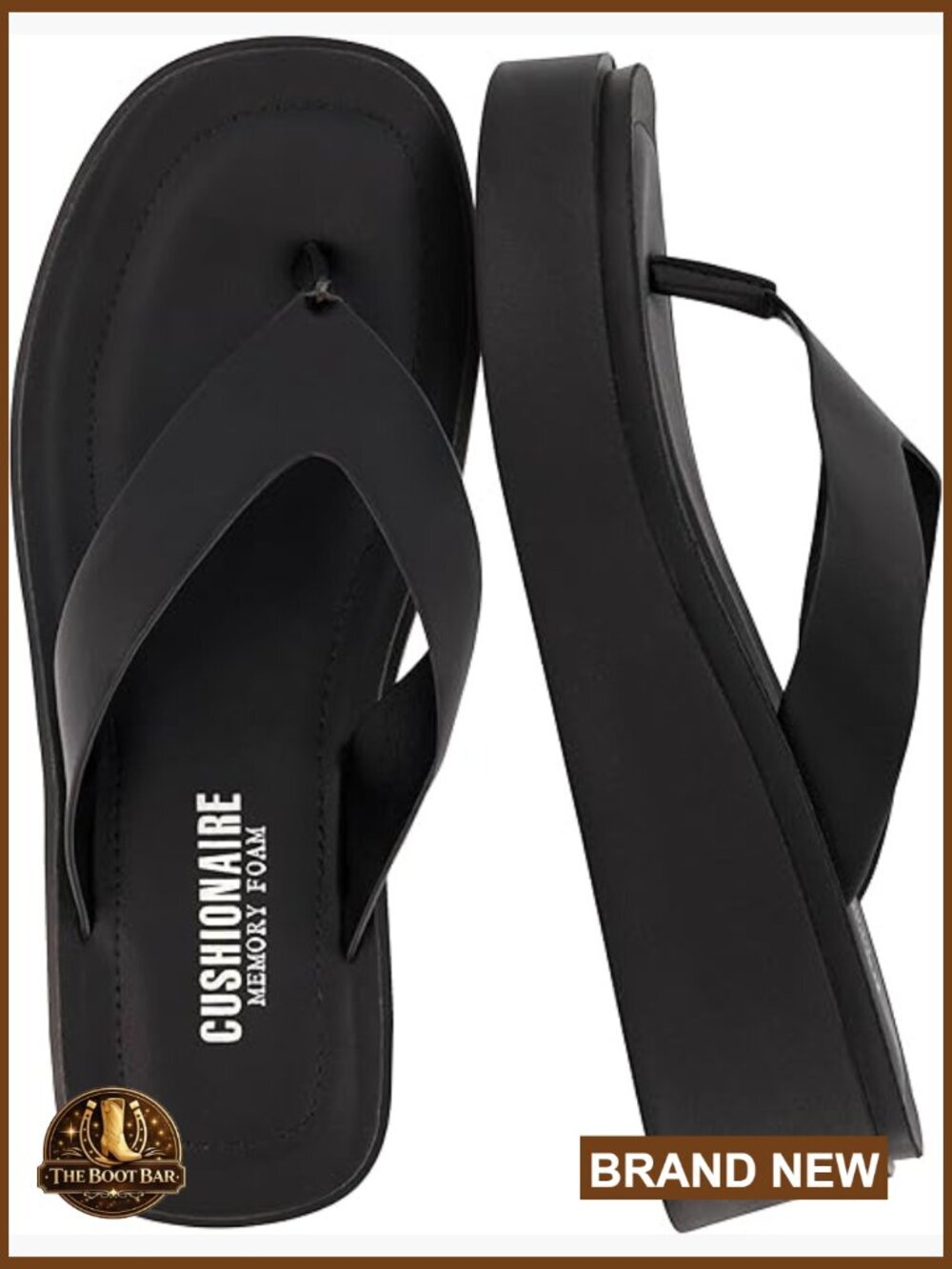 Platform Wedge Sandals, Memory Foam Flip Flops, 2 Inch Heel, Slip On